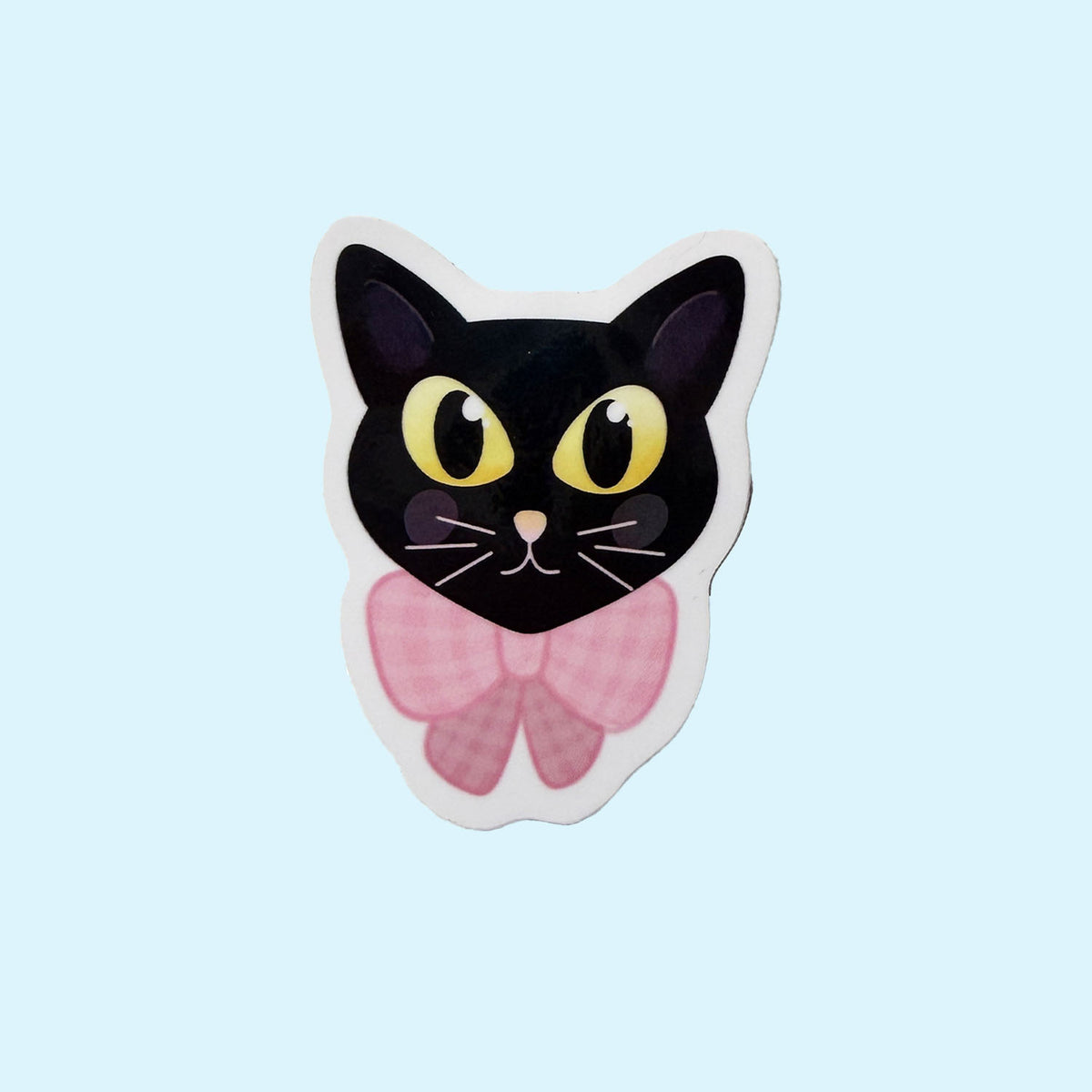 Big Bow Black Cat Halloween Sticker