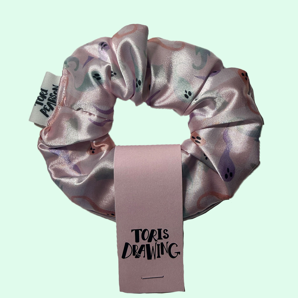 Halloween Ghost Pattern Scrunchie - Loose Ghosts