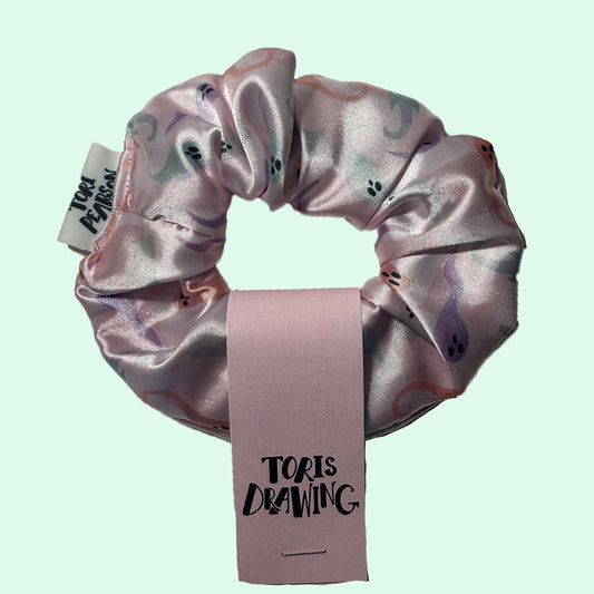 Halloween Ghost Pattern Scrunchie - Loose Ghosts