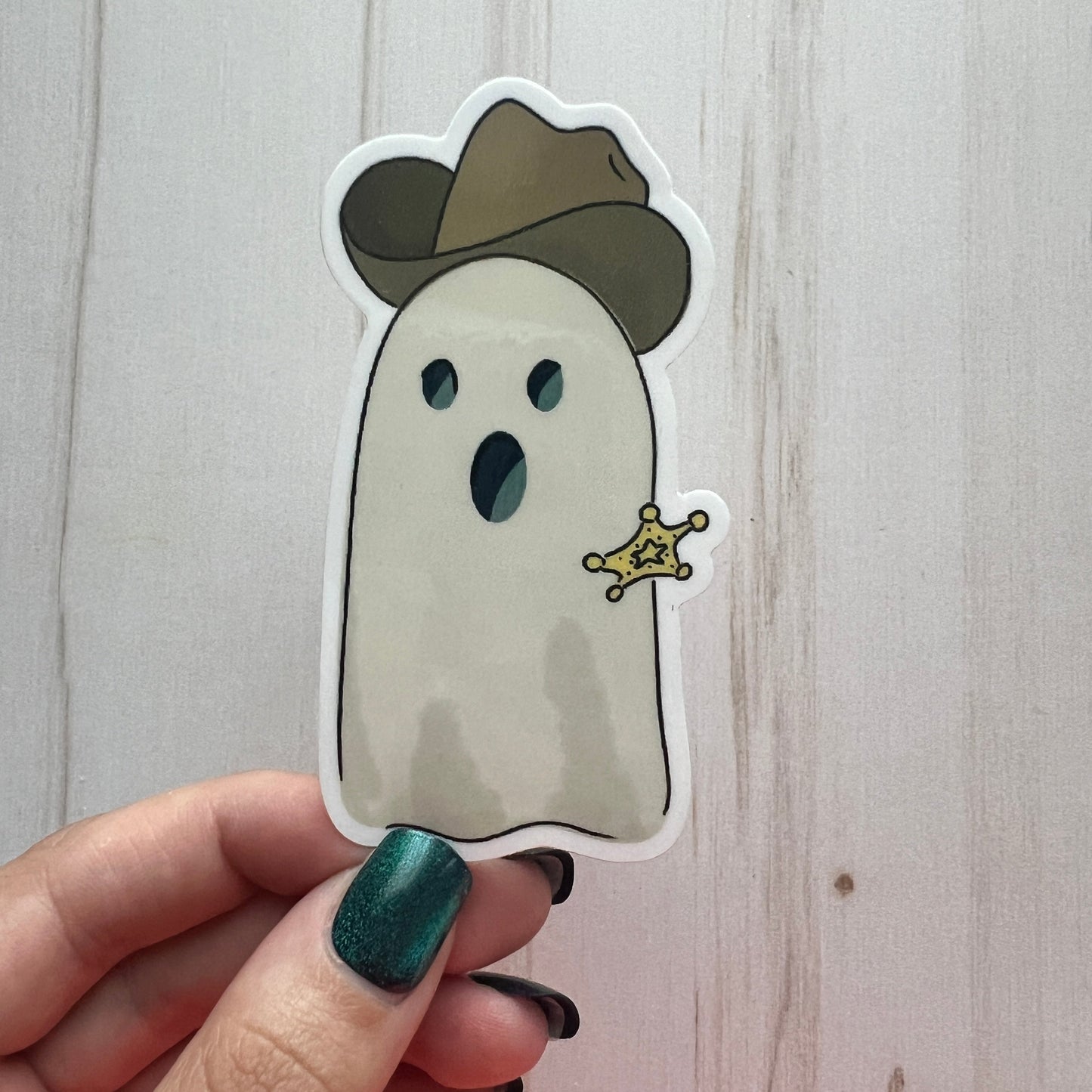 Ghost Sheriff Halloween Sticker