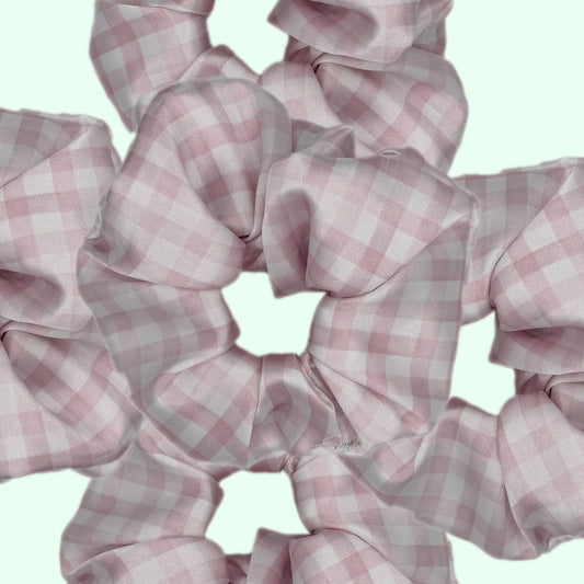 Pink Gingham Scrunchie
