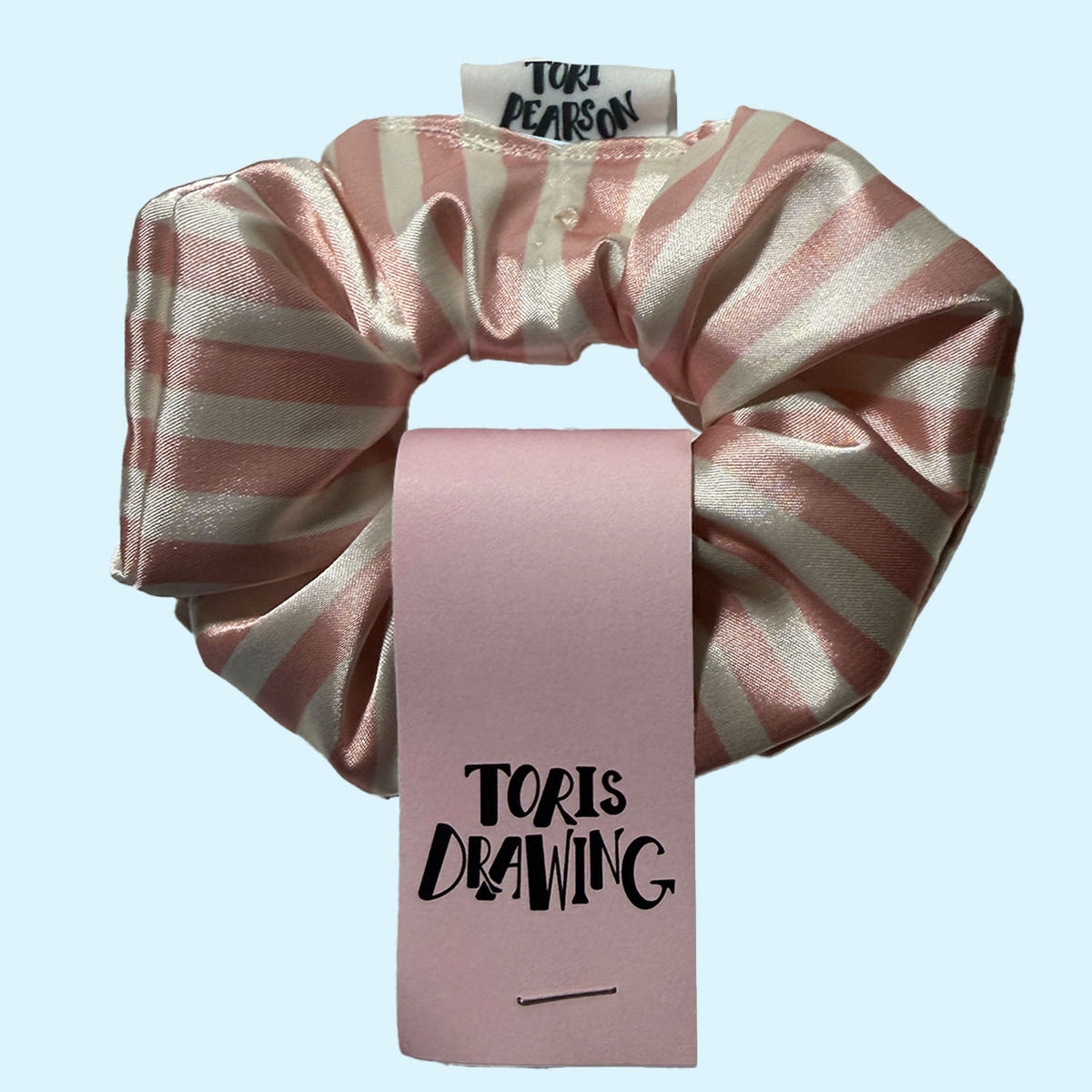 Halloween Pink Stripe Pattern Scrunchie