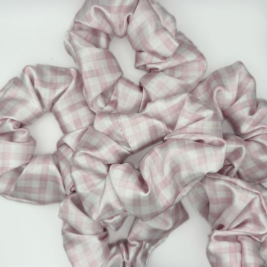 Pink Gingham Scrunchie