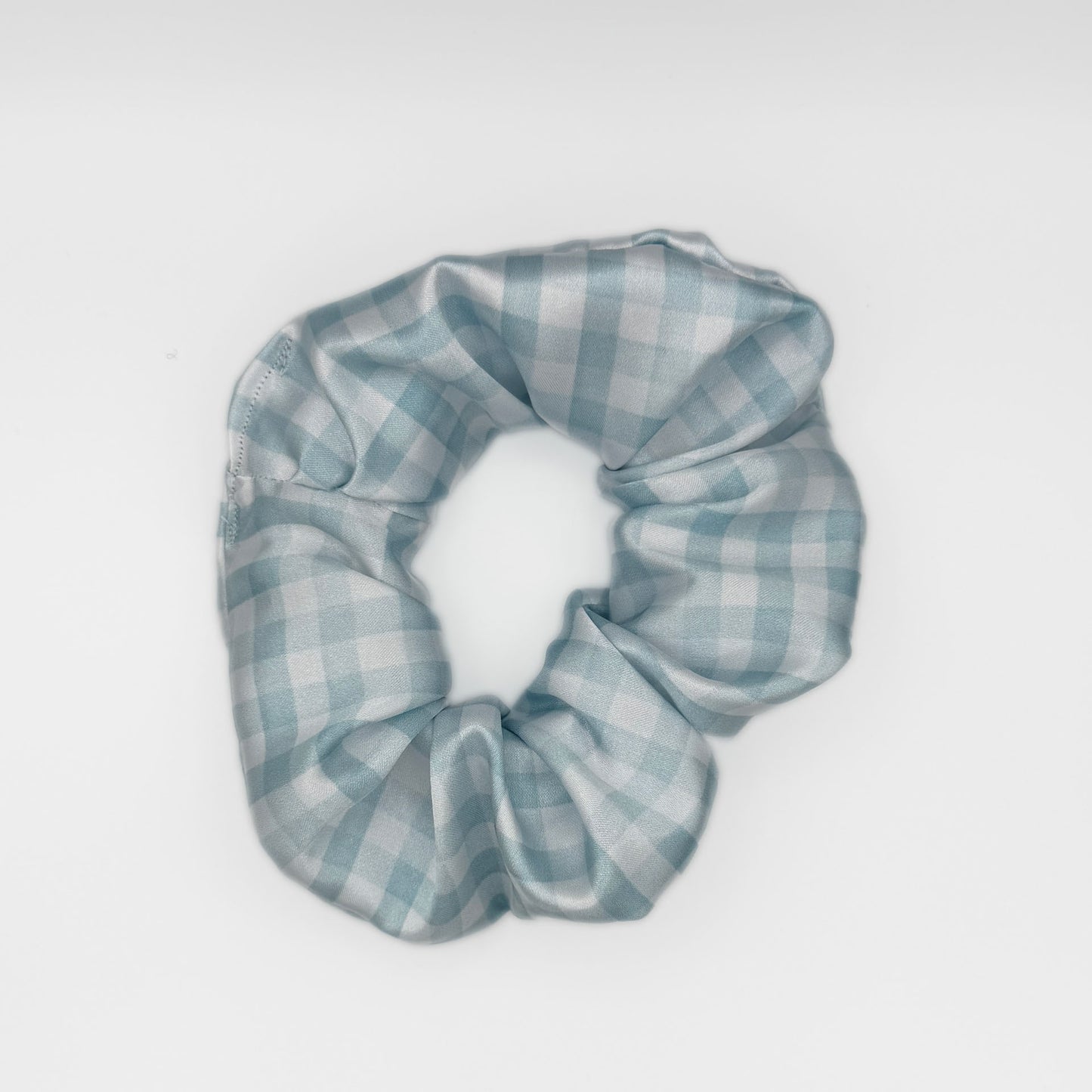 Blue Gingham Scrunchie