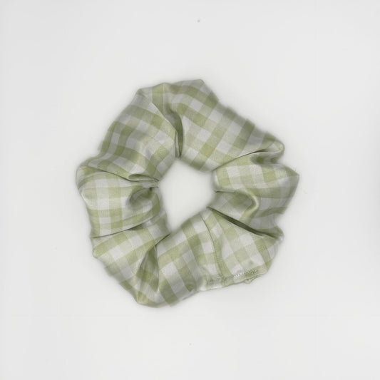 Green Gingham Scrunchie