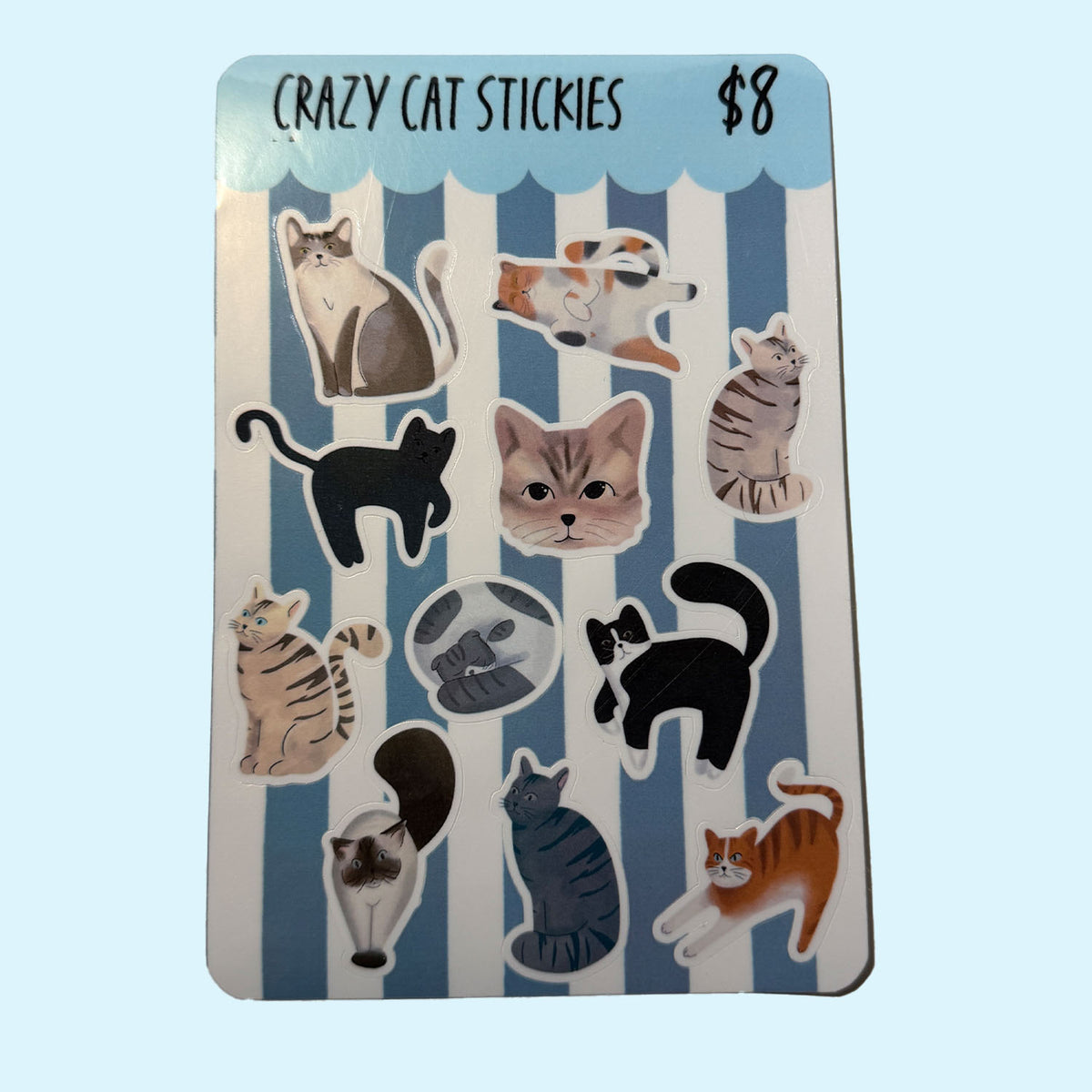 Crazy Cats Sticker Sheet