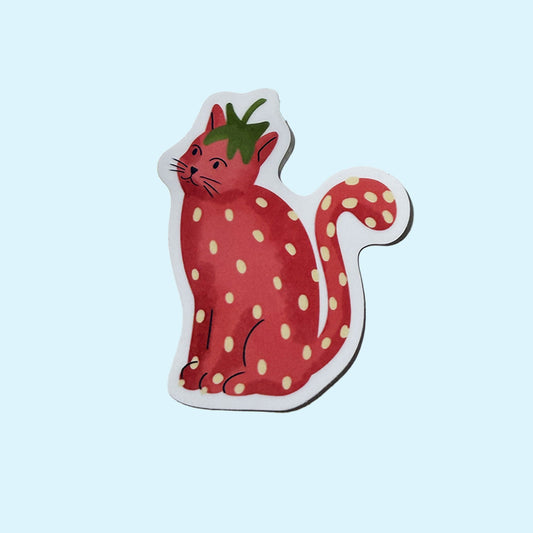 Strawberry Cat Vinyl Sticker