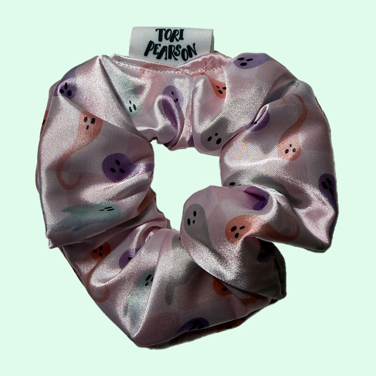 Halloween Ghost Pattern Scrunchie - Loose Ghosts