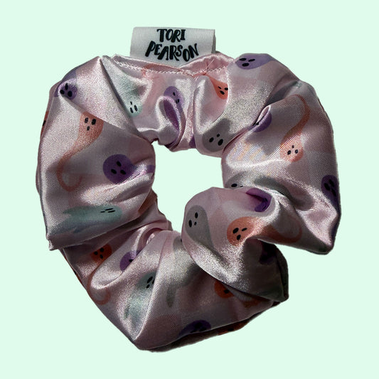 Halloween Ghost Pattern Scrunchie - Loose Ghosts