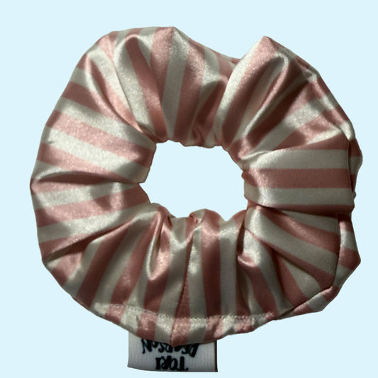 Halloween Pink Stripe Pattern Scrunchie