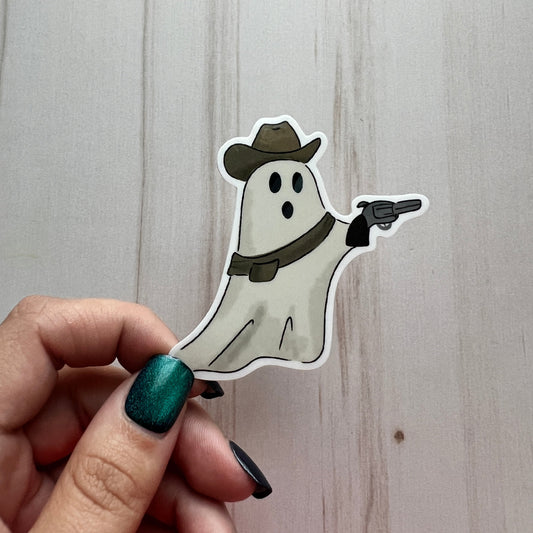 Ghost Outlaw Halloween Sticker