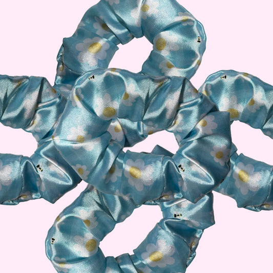 Blue Bee Scrunchie