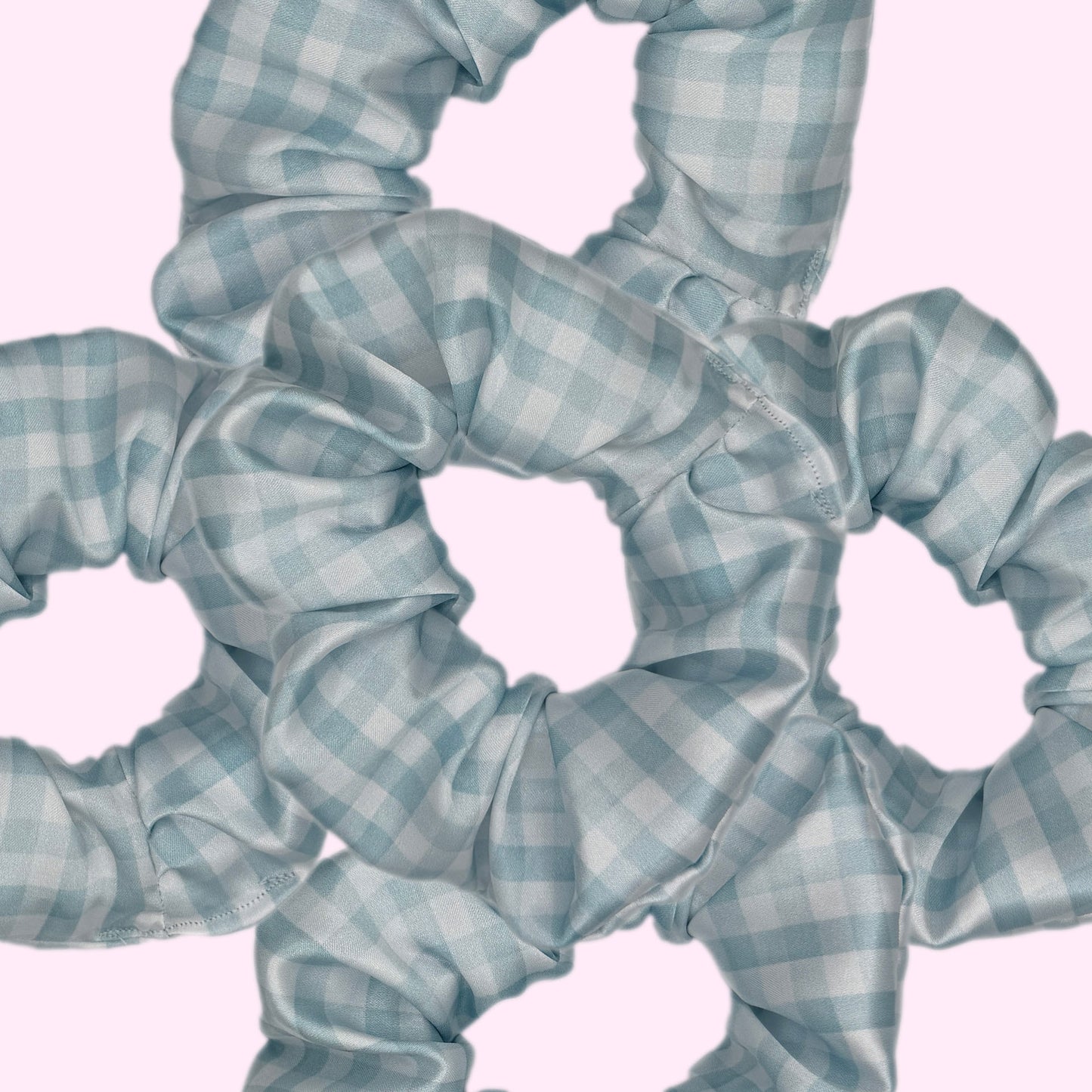 Blue Gingham Scrunchie