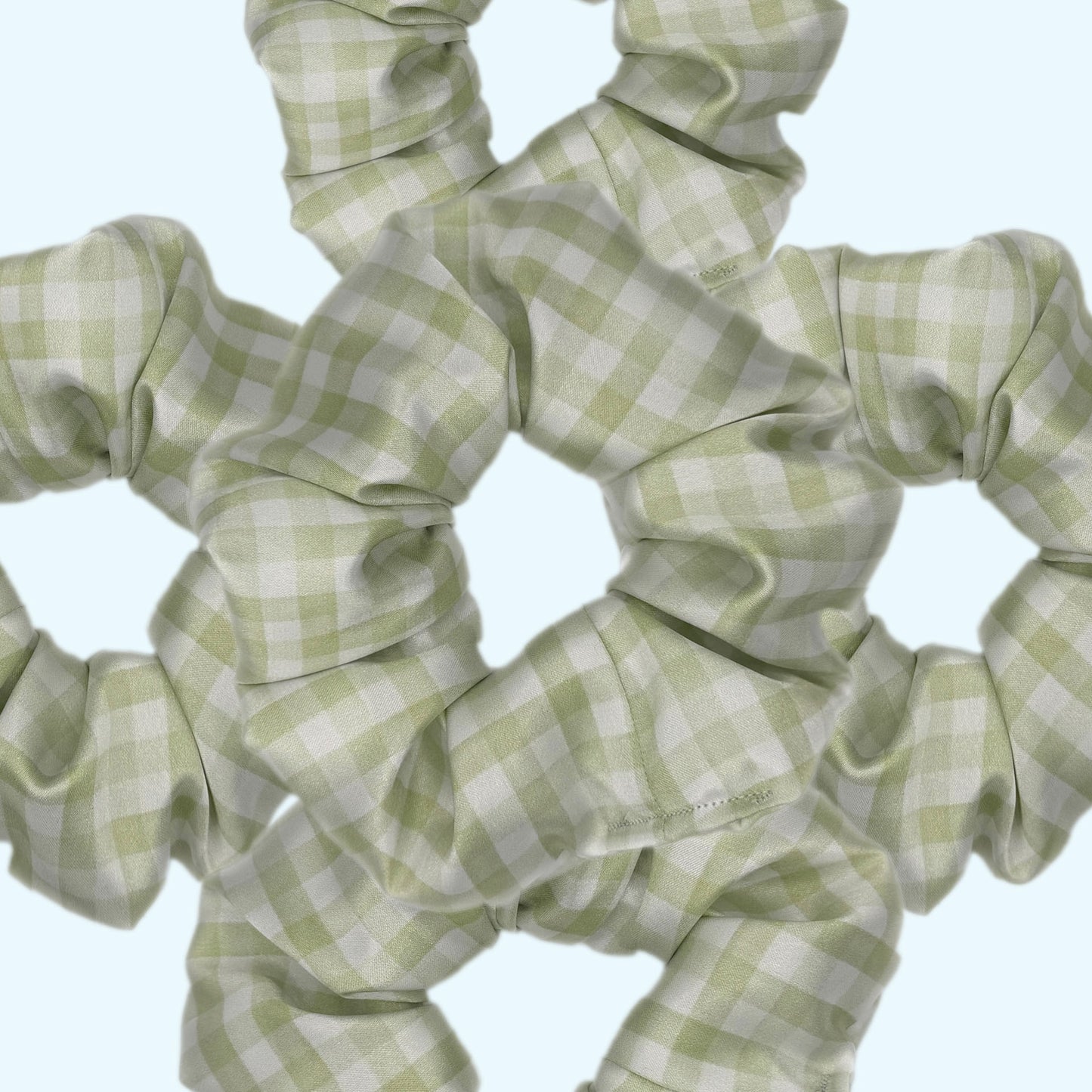 Green Gingham Scrunchie