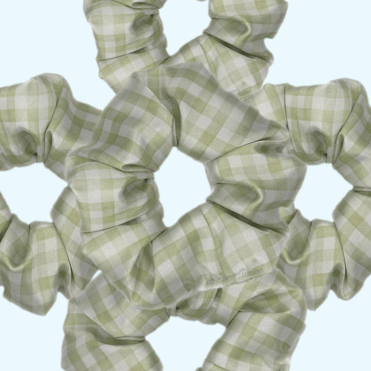 Green Gingham Scrunchie