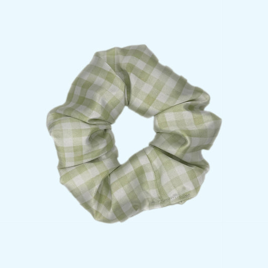 Green Gingham Scrunchie