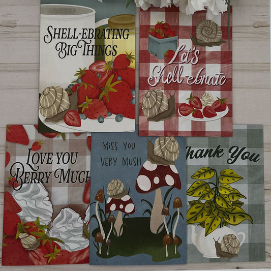 Snail Picnic Greeting Card Collection